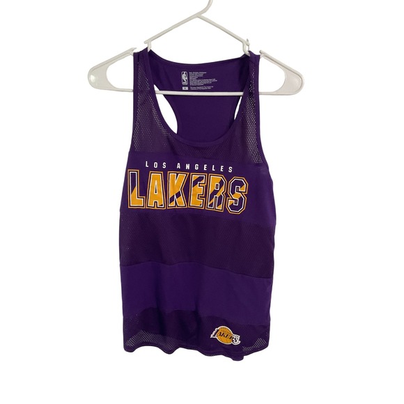 NBA Tops - NBA Los Angeles Lakers Purple Mesh Panel Racerback Tank Top Womens Medium